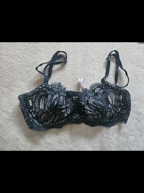 Victoria's Secret Black Lace Balconette Bra